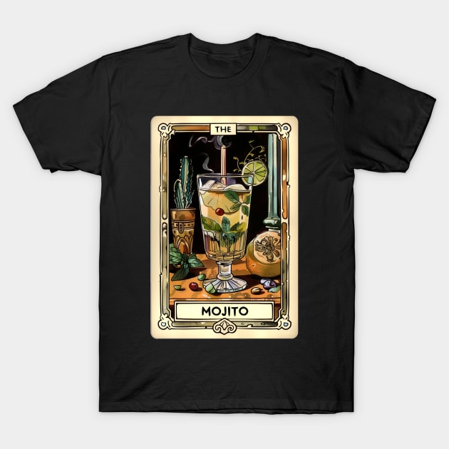 Tarot Card The Mojito Alcohol Cocktail T-Shirt by Vlaa